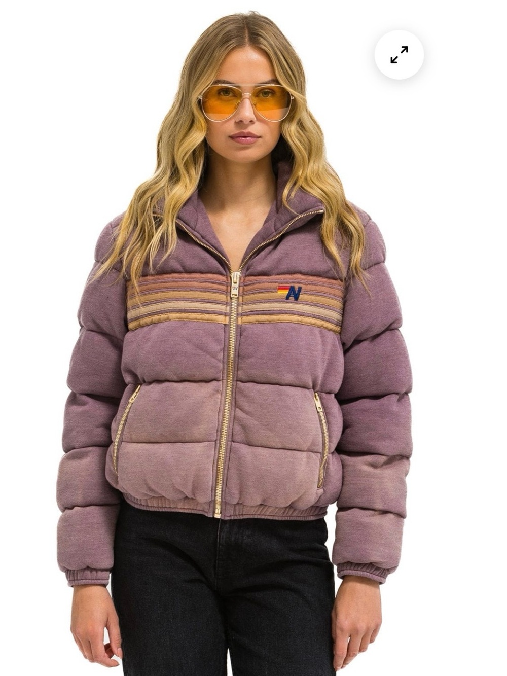 Aviator Nation Jacket -5 STRIPE FADED APRES - FADED MOCHA